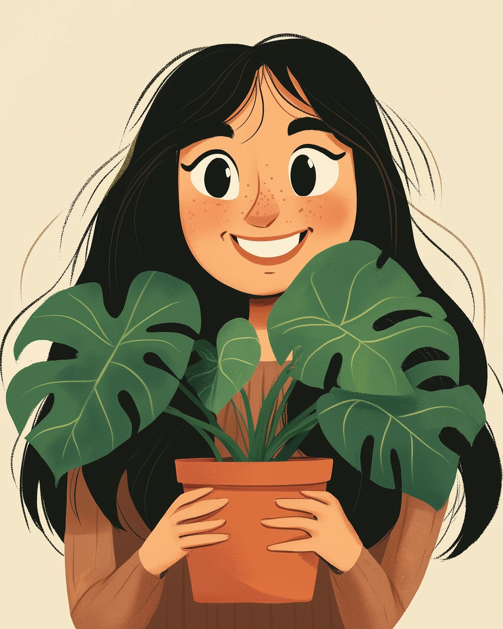 Plant Lady with Monstera
